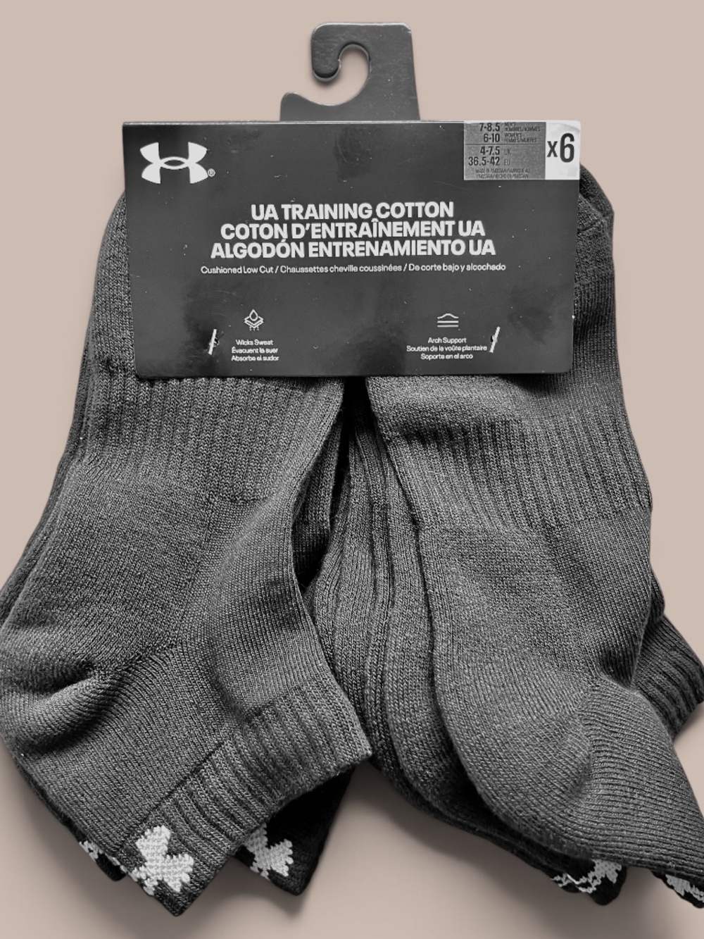 Under Armour Unisex Cotton Training Socks Men 7-8.5 Women 6-10 NWT